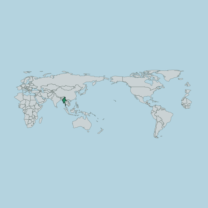 Map showing Myanmar — Worldwide