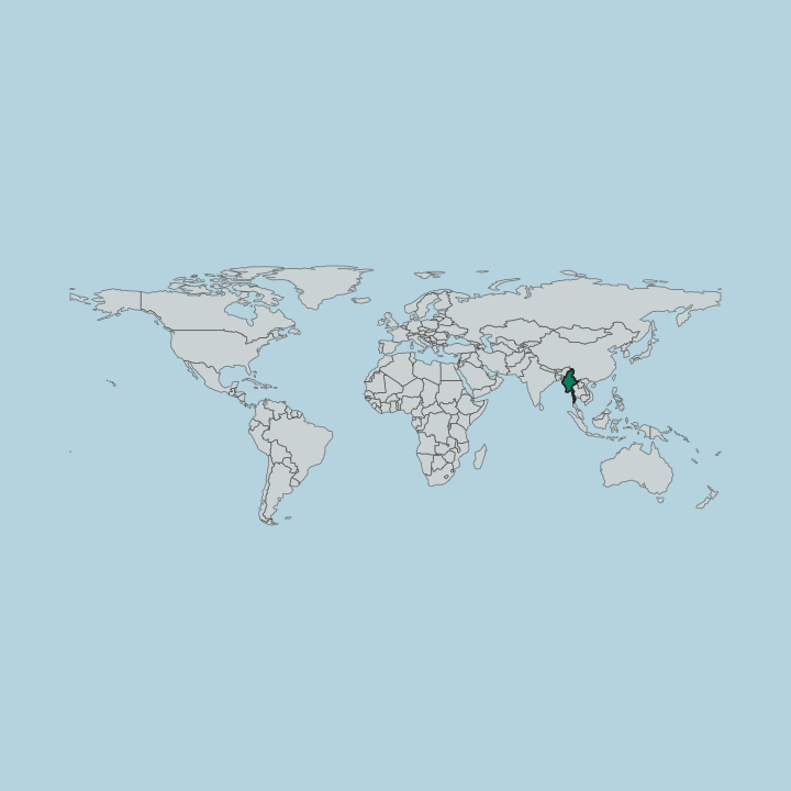 Map showing Myanmar — Worldwide
