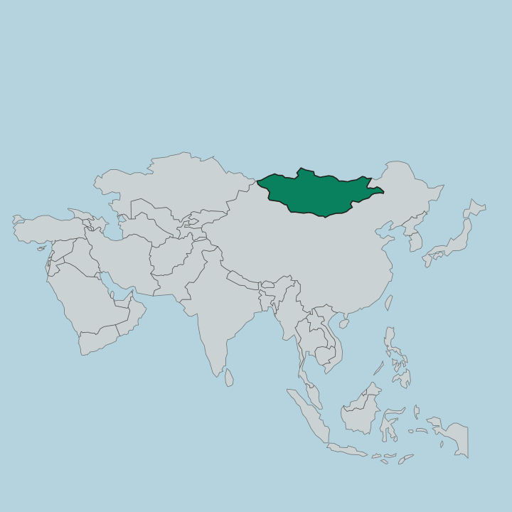 Map showing Mongolia — In Asia