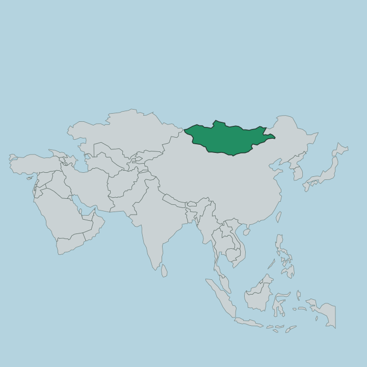 Map showing Mongolia — In Asia