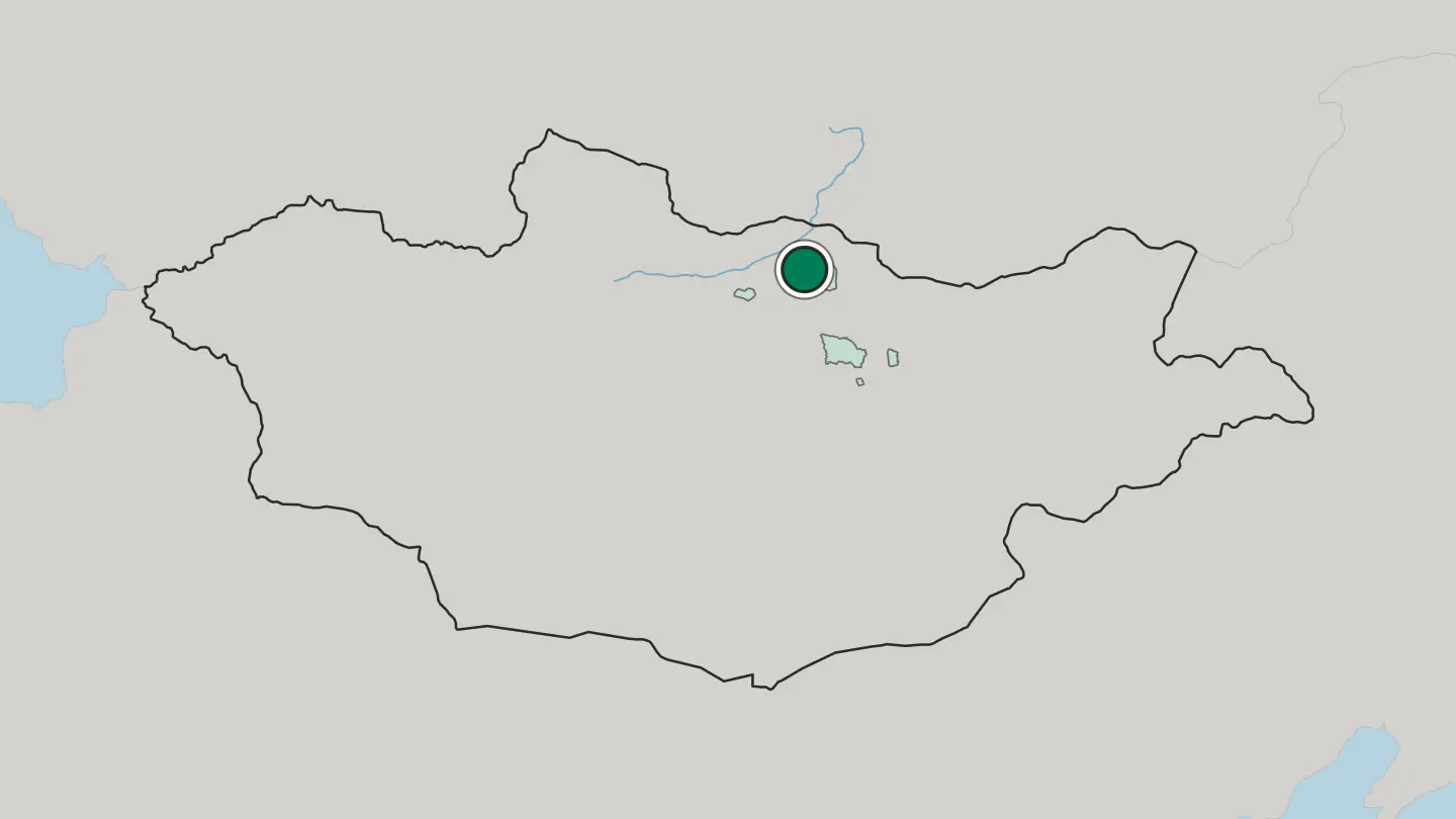 Map of Darhan in Mongolia