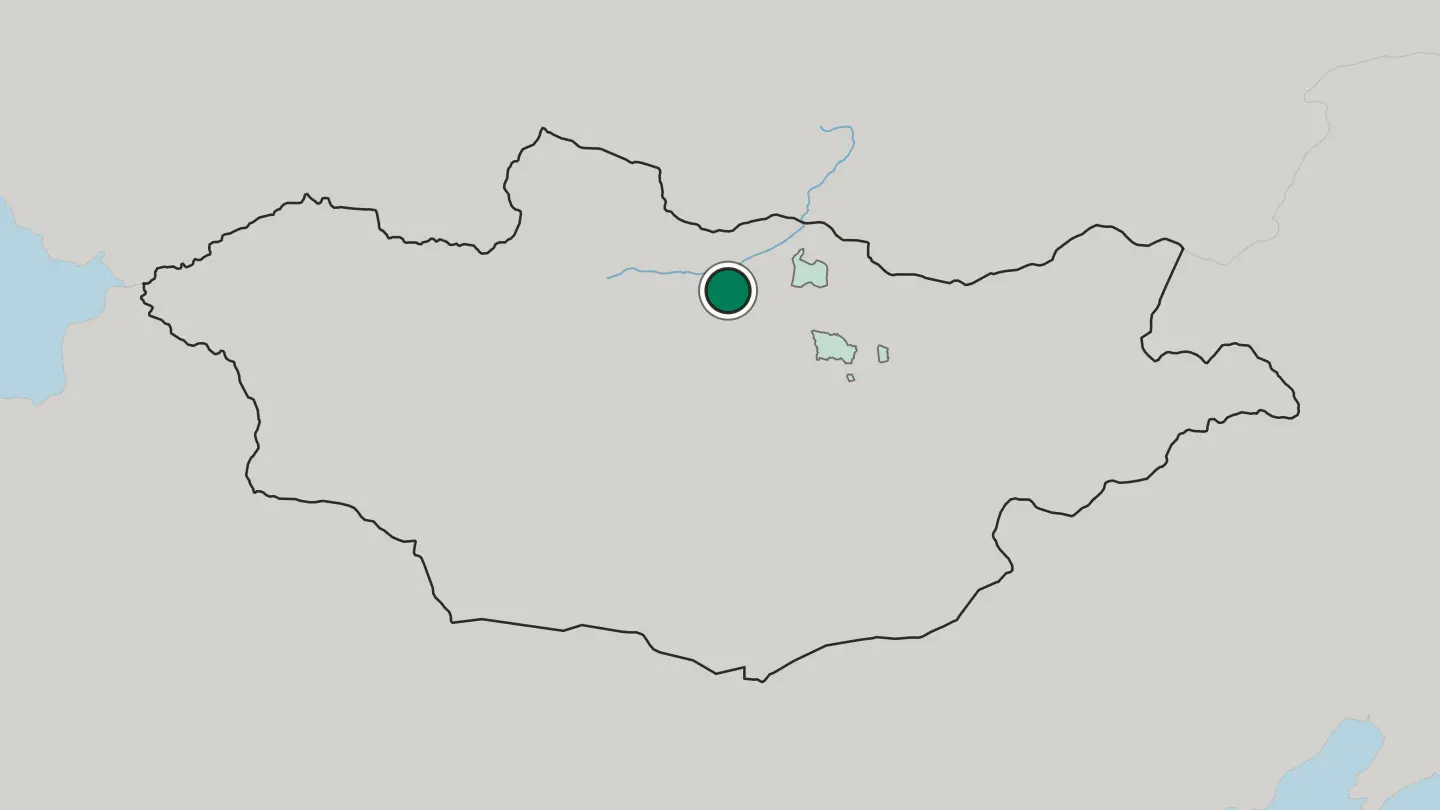 Map of Erdenet in Mongolia