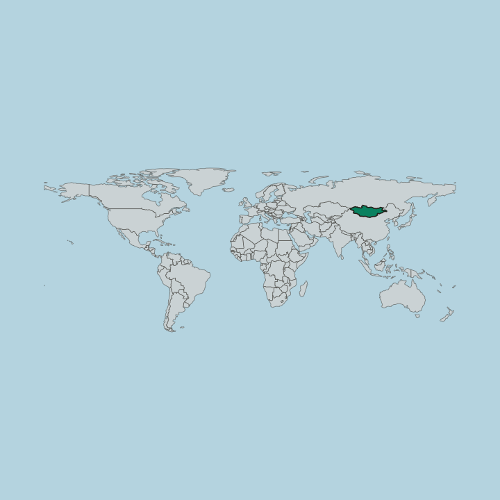 Map showing Mongolia — Worldwide