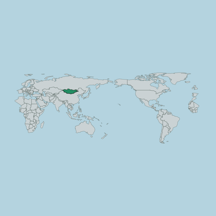 Map showing Mongolia — Worldwide