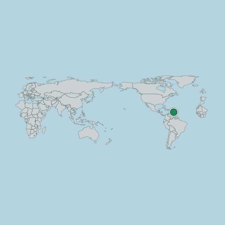Map showing Martinique — Worldwide