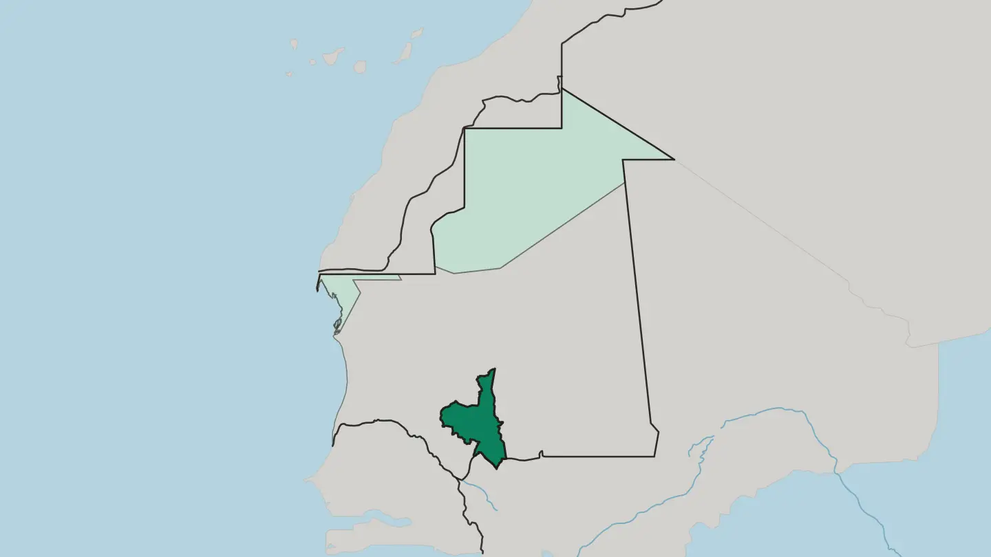 Map of Assaba in Mauritania