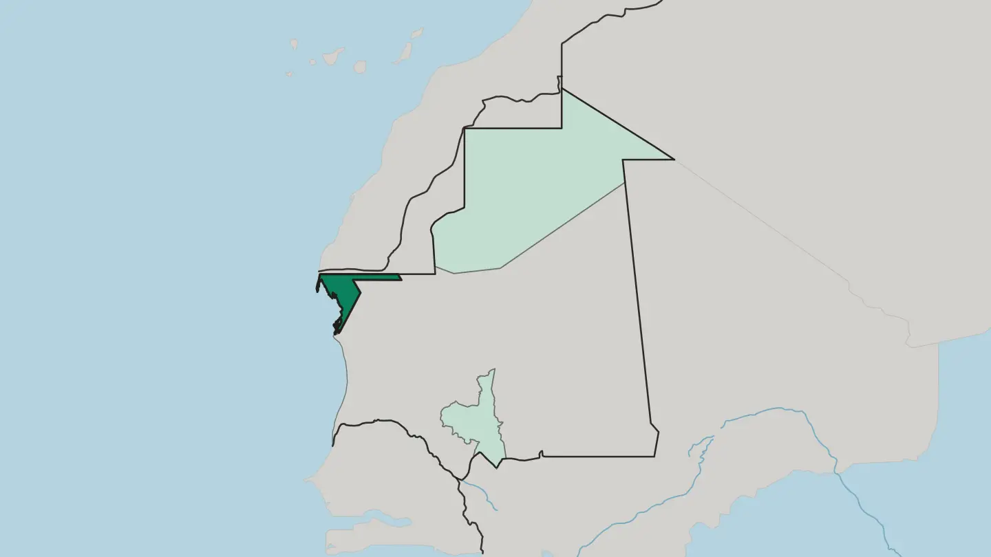 Map of Dakhlet Nouadhibou in Mauritania