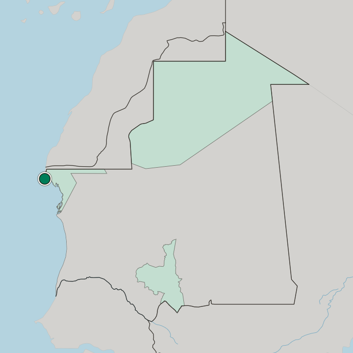 Map showing Nouadhibou — In Mauritania