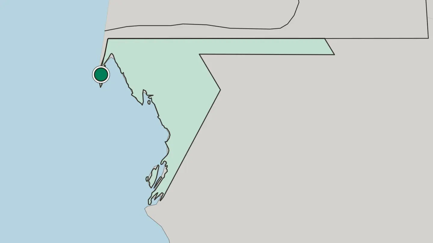 Map of Nouadhibou in Mauritania