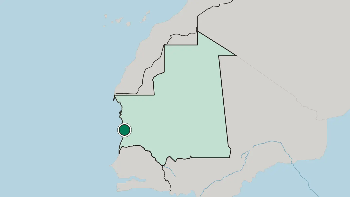 Map of Nouakchott in Mauritania