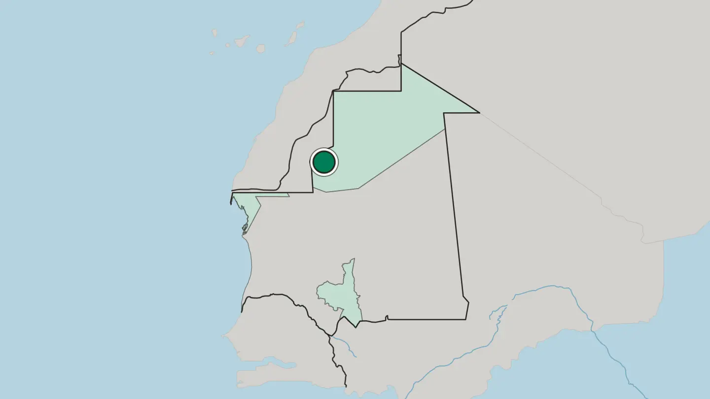 Map of Zouérat in Mauritania