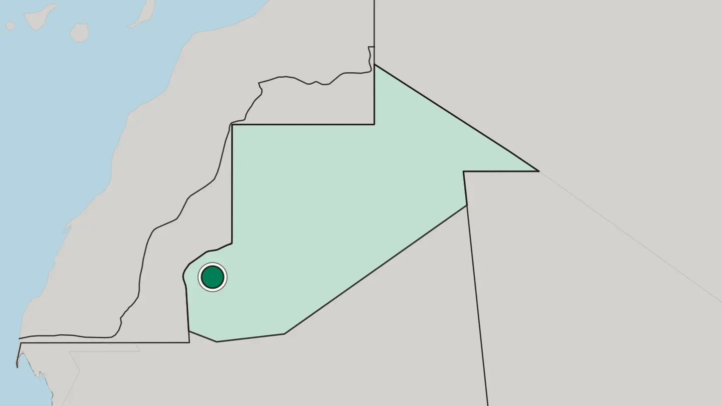 Map of Zouérat in Mauritania