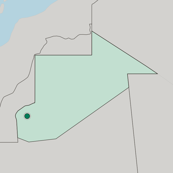 Map showing Zouérat — In Tiris Zemmour