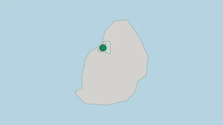 Map of Port Louis in Mauritius