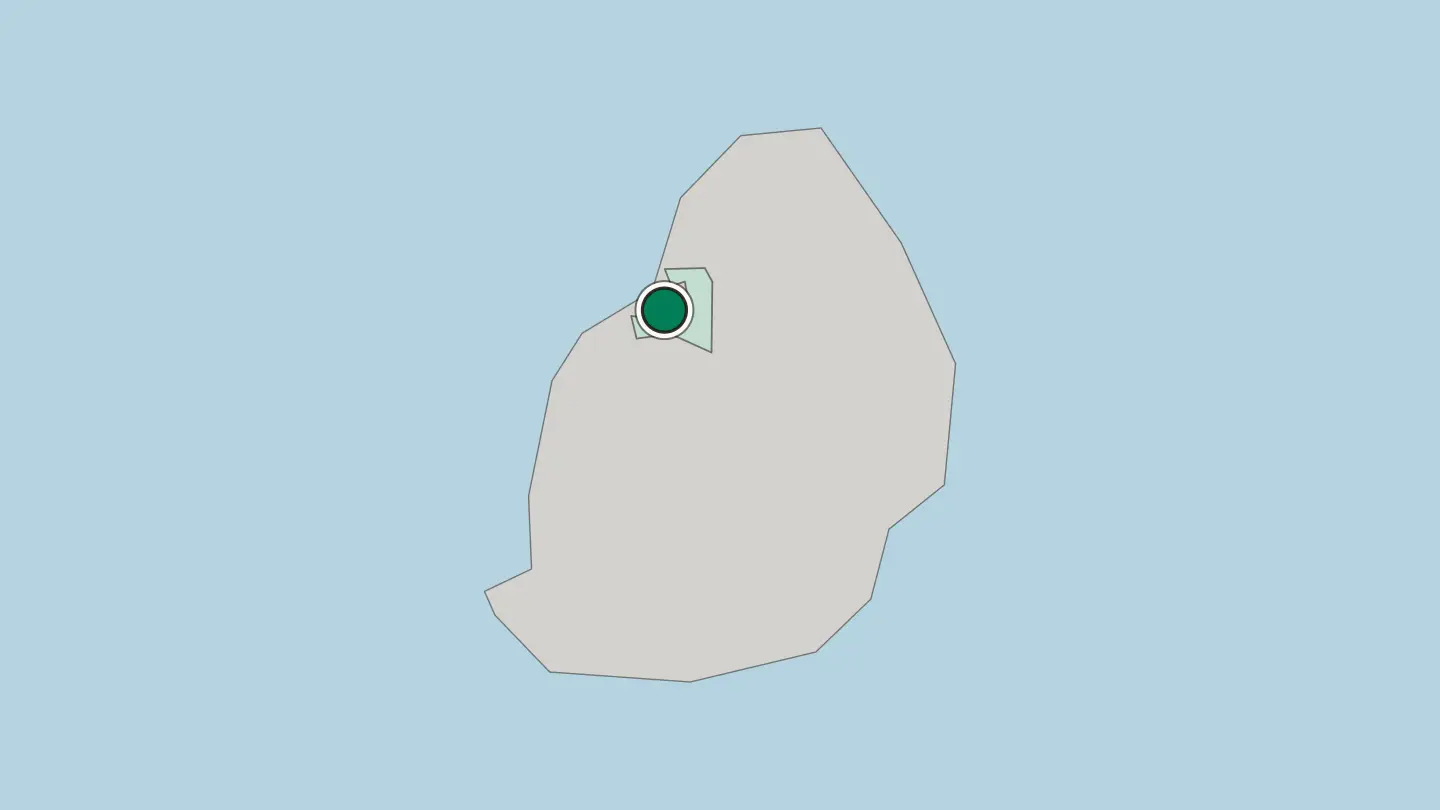 Map of Port Louis in Mauritius