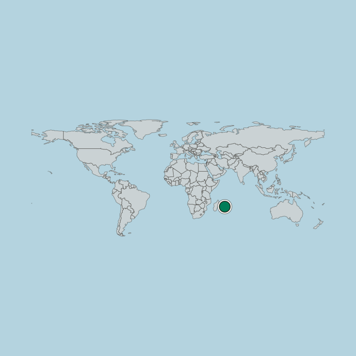 Map showing Mauritius — Worldwide