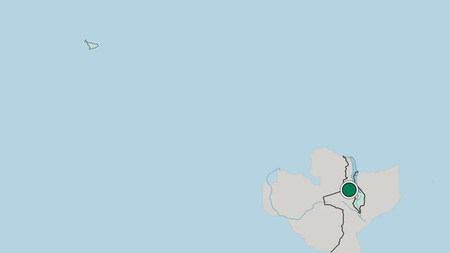 Map of Lilongwe in Malawi