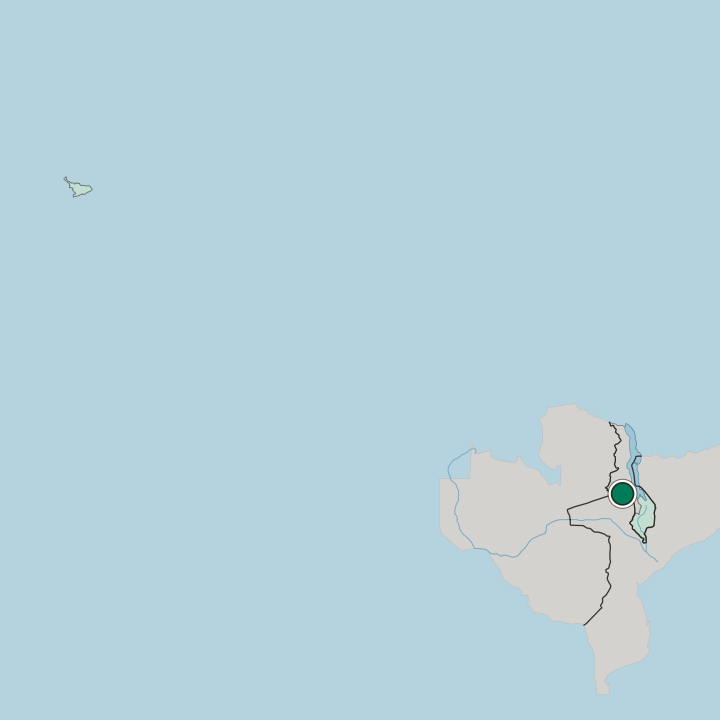 Map showing Lilongwe — In Malawi