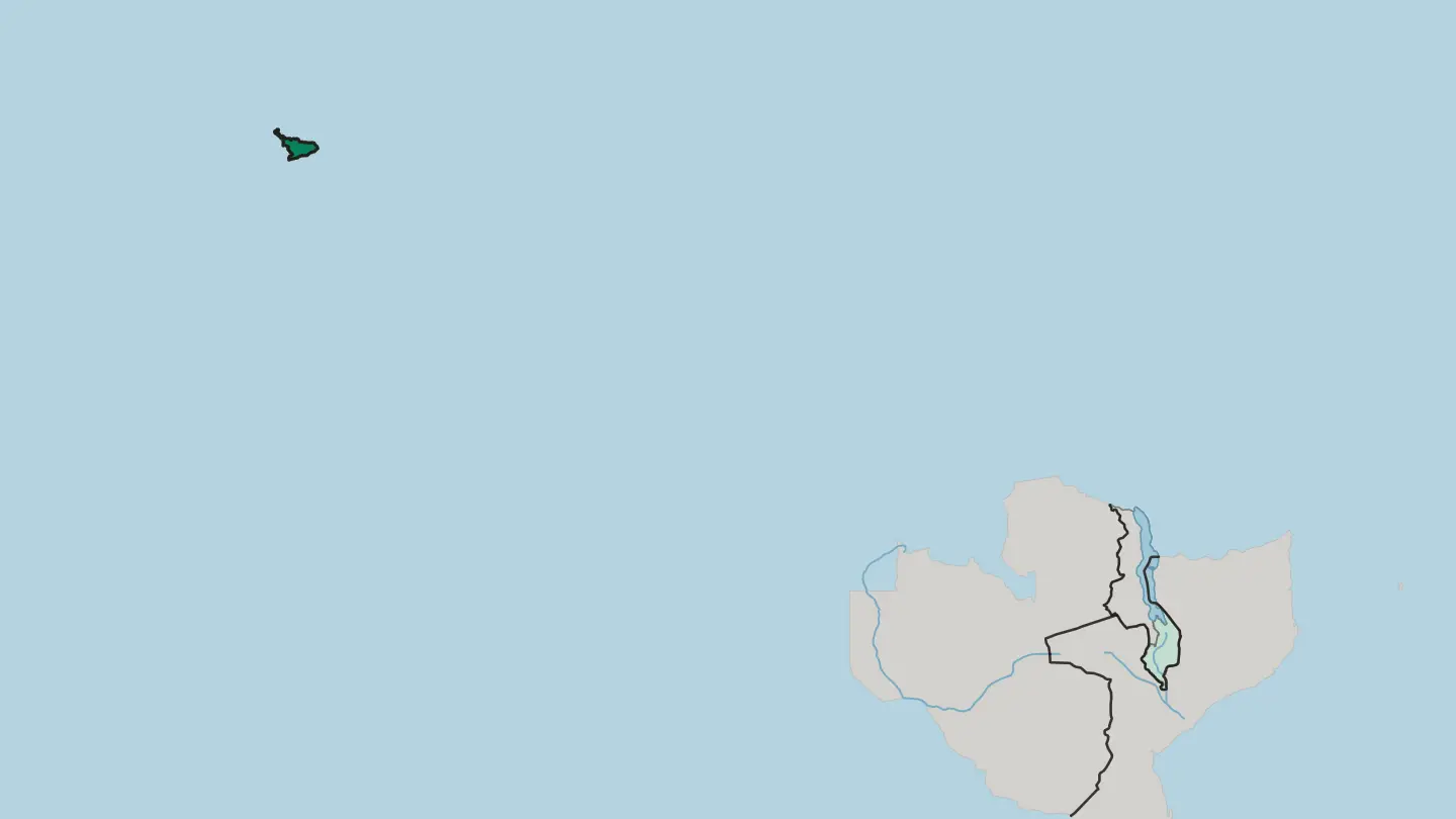 Map of Central Region in Malawi