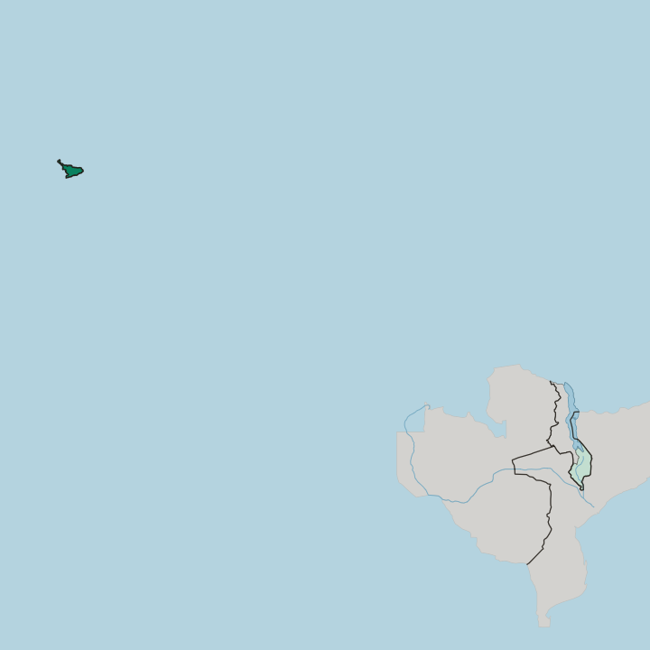 Map showing Central Region — In Malawi