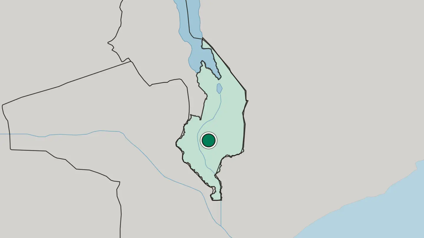 Map of Blantyre in Malawi