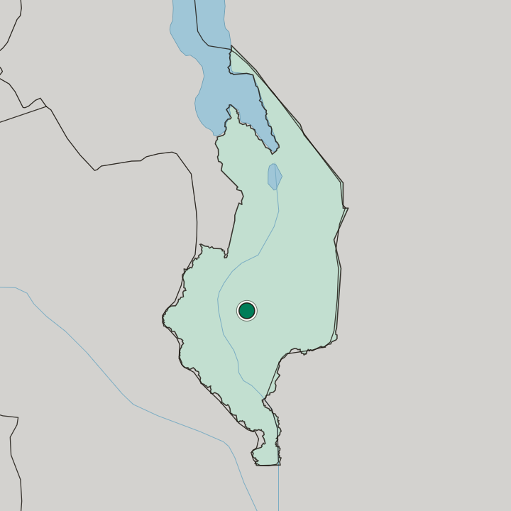 Map showing Blantyre — In Southern Region