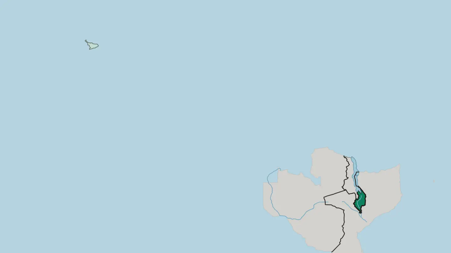 Map of Southern Region in Malawi