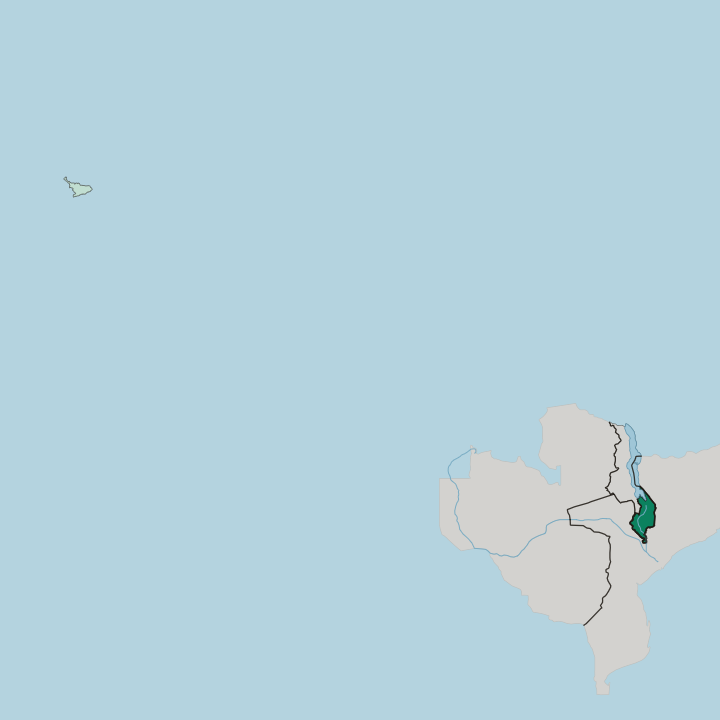 Map showing Southern Region — In Malawi