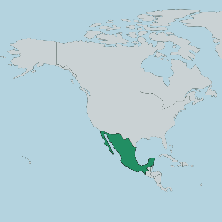 Map showing Mexico — In North America