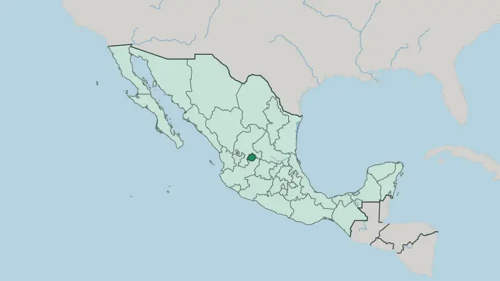 Map of Estado de Aguascalientes in Mexico