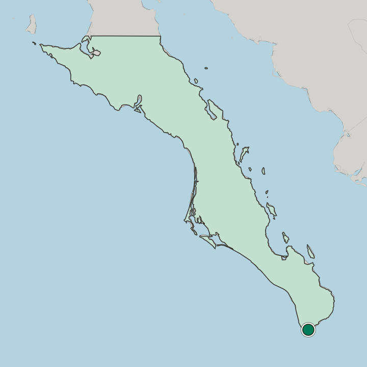 Map showing Cabo San Lucas — In Estado de Baja California Sur