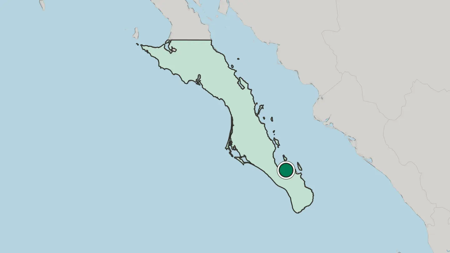 Map of La Paz in Mexico