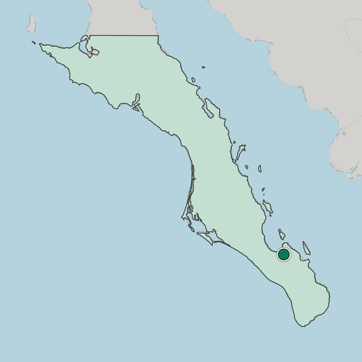 Map showing La Paz — In Estado de Baja California Sur