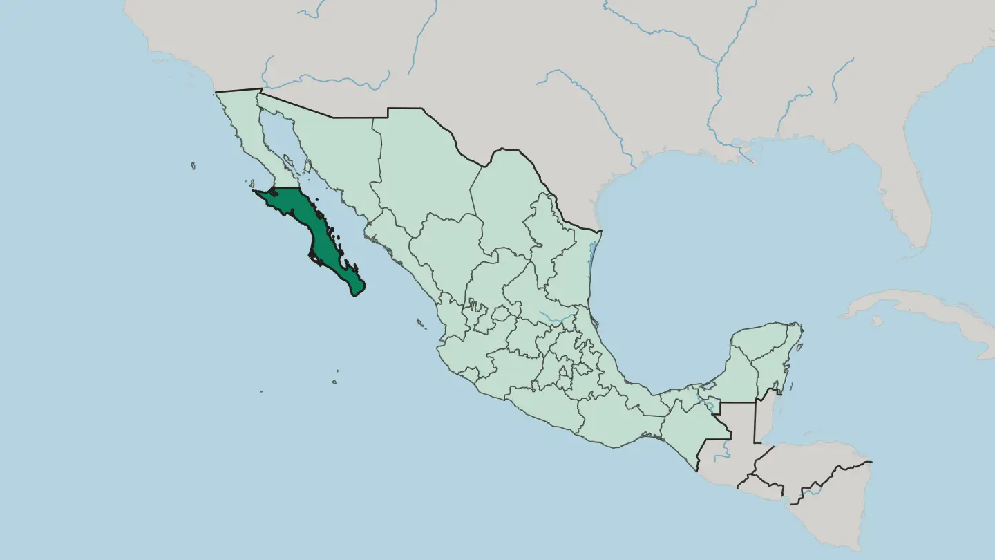 Map of Estado de Baja California Sur in Mexico