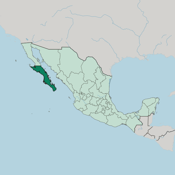Map showing Estado de Baja California Sur — In Mexico