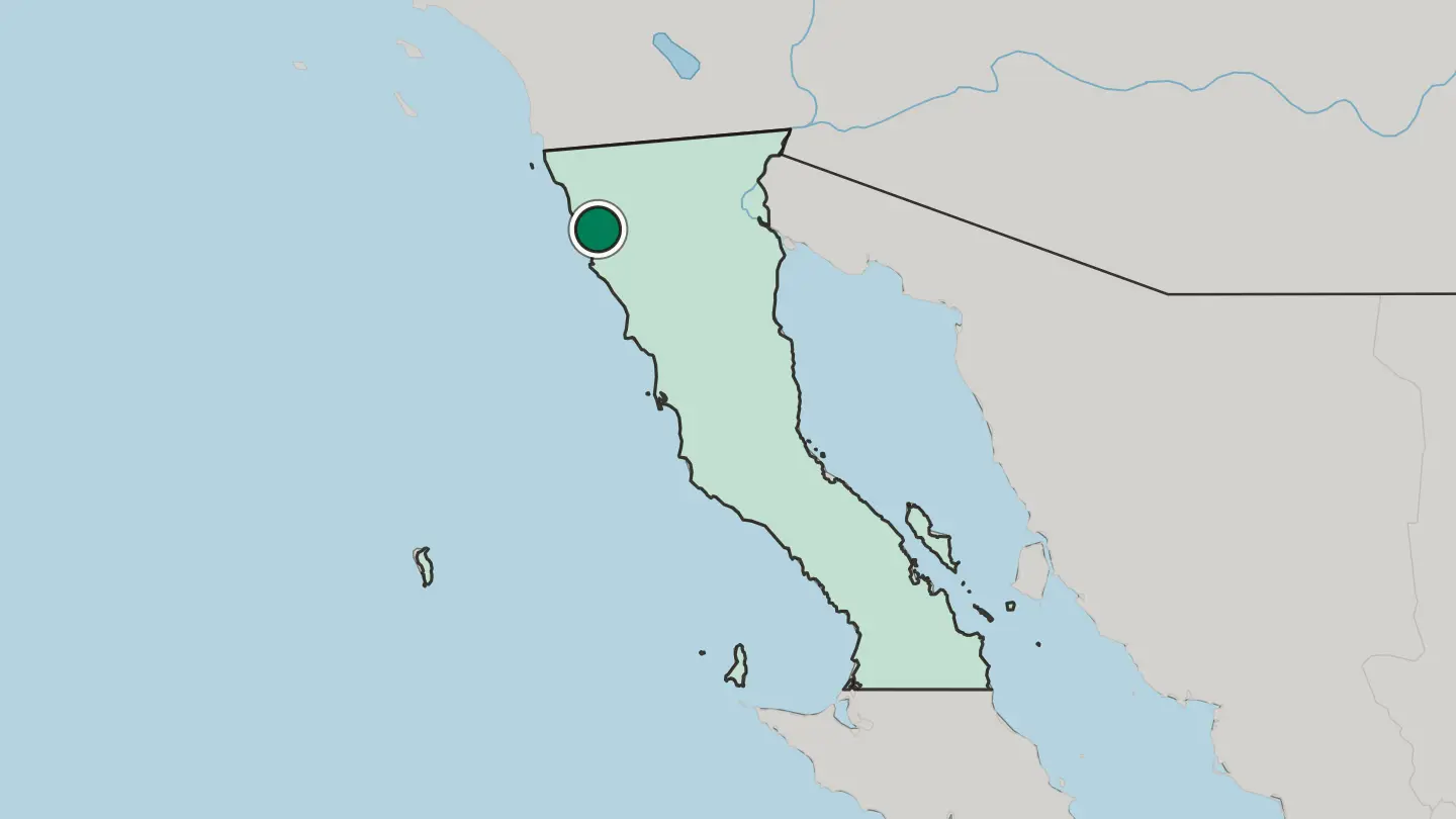 Map of Ensenada in Mexico