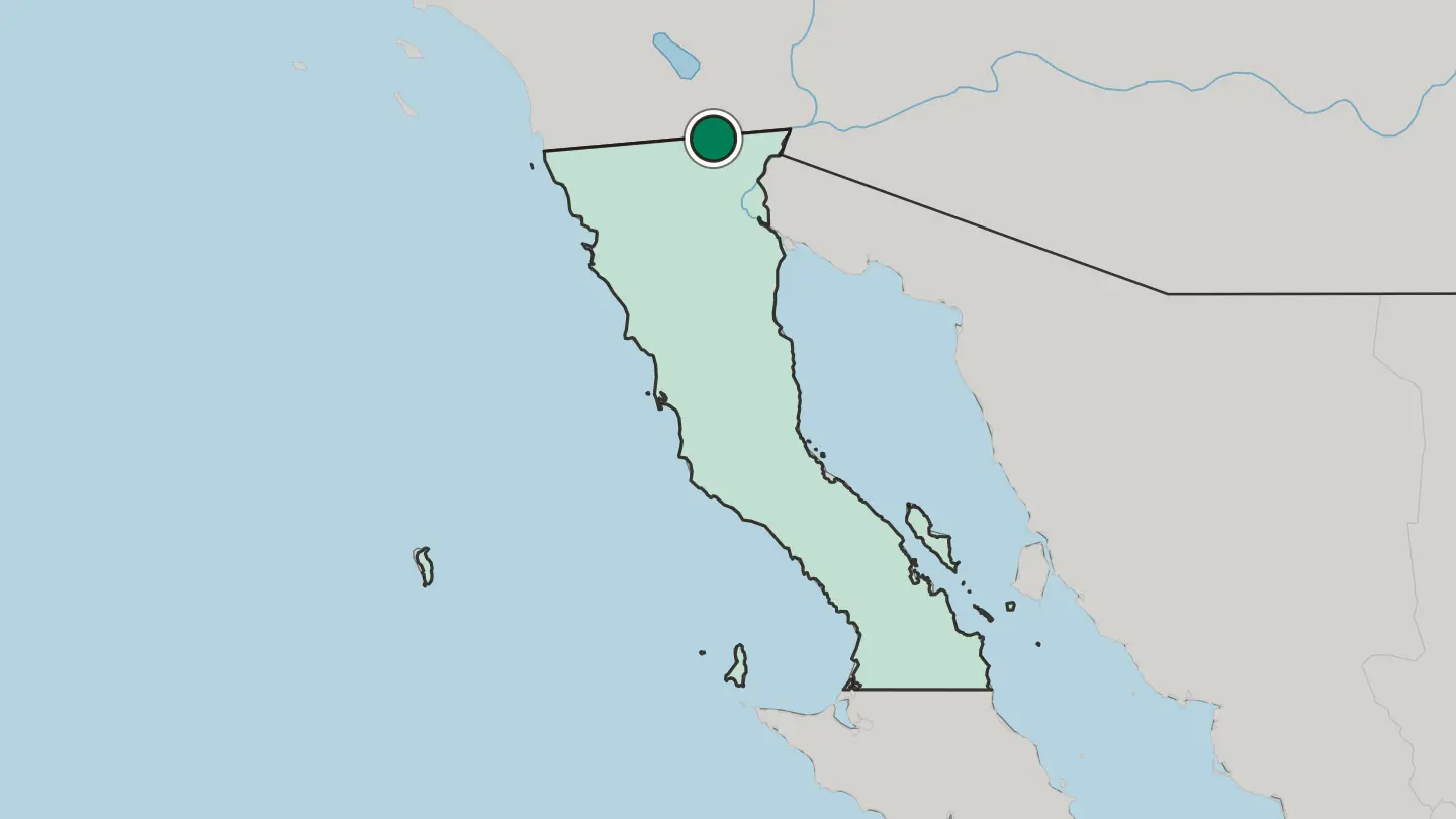 Map of Mexicali in Mexico