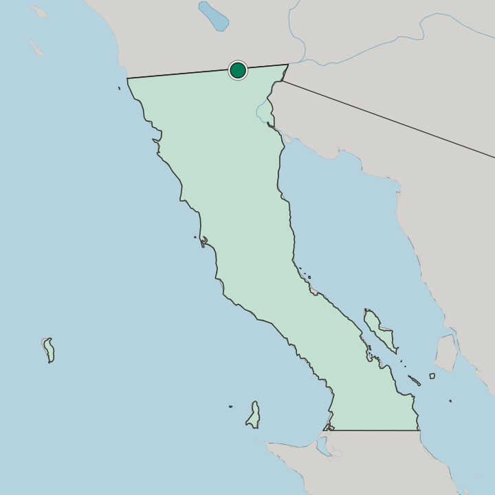 Map showing Mexicali — In Estado de Baja California