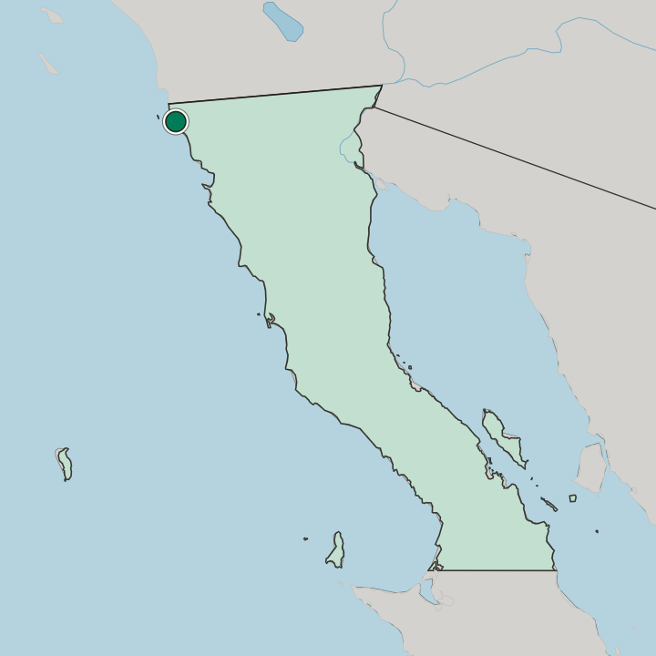 Map showing Rosarito — In Estado de Baja California