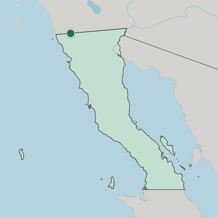 Map showing Tecate — In Estado de Baja California
