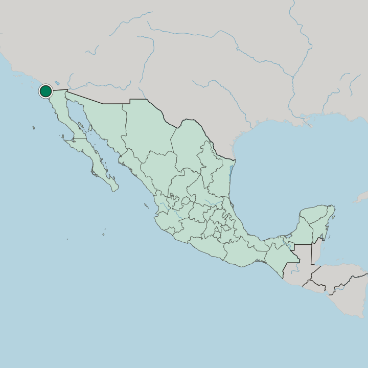 Map showing Tijuana — In Mexico