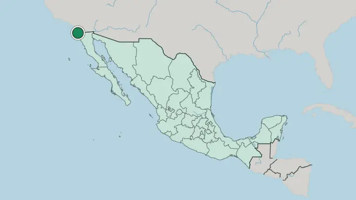 Map of Tijuana in Mexico