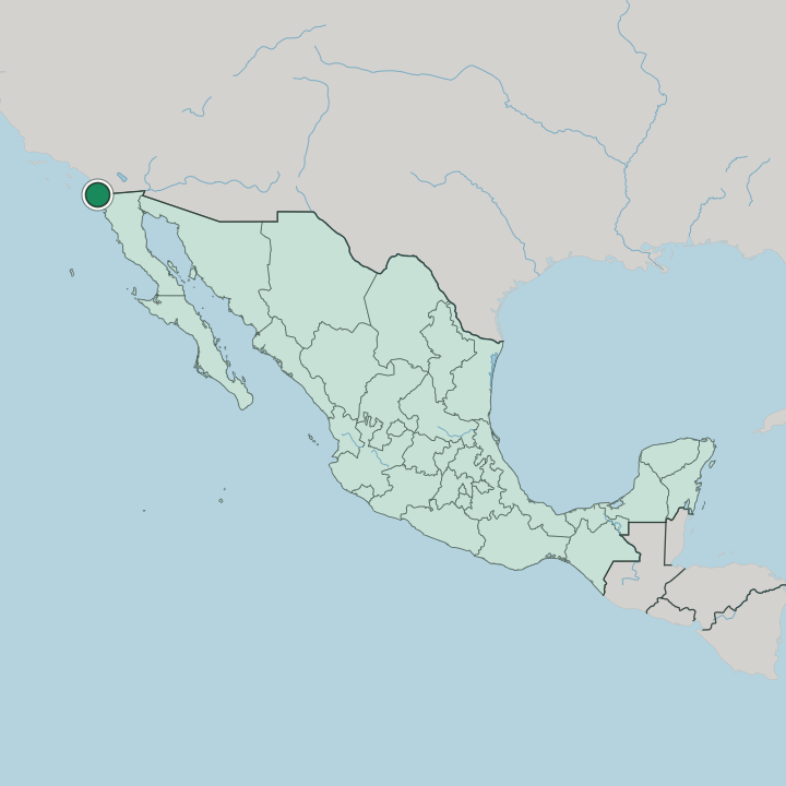 Map showing Tijuana — In Mexico