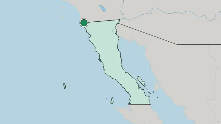 Map of Tijuana in Mexico
