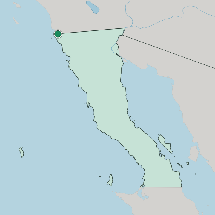 Map showing Tijuana — In Estado de Baja California