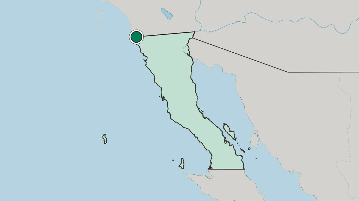 Map of Tijuana in Mexico