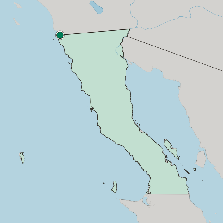 Map showing Tijuana — In Estado de Baja California