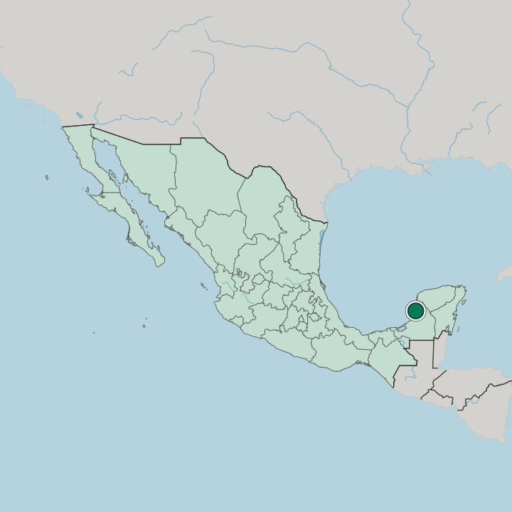 Map showing Campeche — In Mexico
