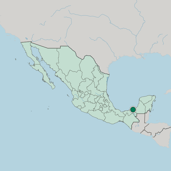 Map showing Ciudad del Carmen — In Mexico
