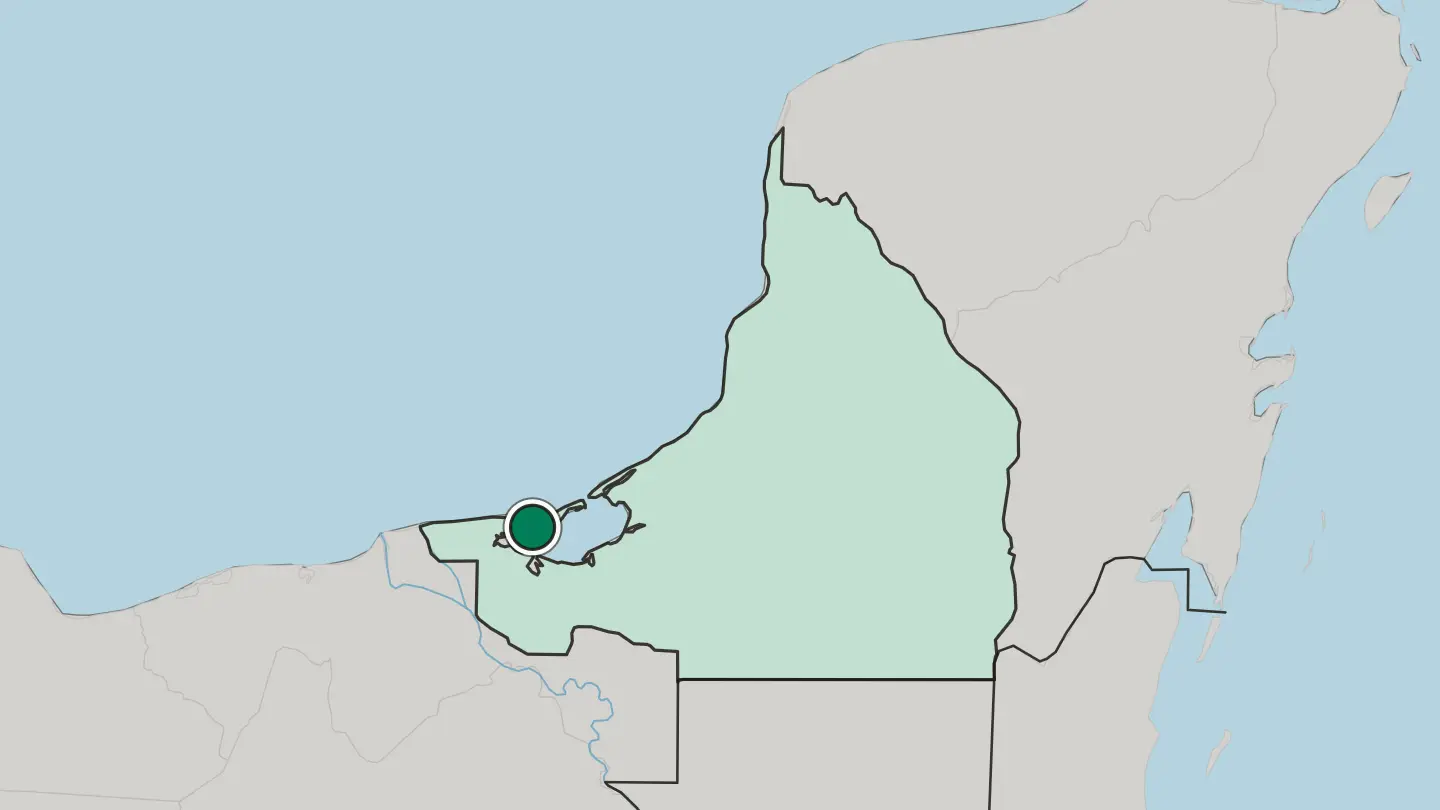 Map of Ciudad del Carmen in Mexico